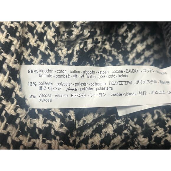 Zara Black White Tweed Button Front Sleeveless Pinafore Vest Mini Dress Size S - Picture 4 of 5